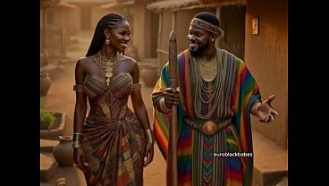 Alluring African AI Ebony Village Maiden Giant Knockers Huge Booty Enticed And Uncut Rammed By Handsome Huge Cock Prince. Brutal Cum-fill Sex In Traditional Hut: Fellatio, Doggy,