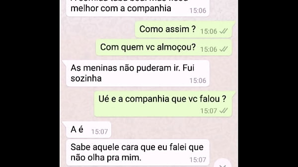 Casal Edu E Aline - Conversa Do Casal No Zap Sobre O Tesão Da Esposa Safada Por Um Desconhecido