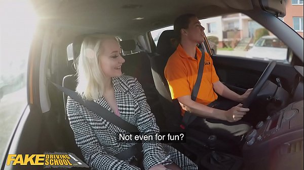 Fake Driving School Light-haired Marilyn Sugar In Black Stockings Sex In Car