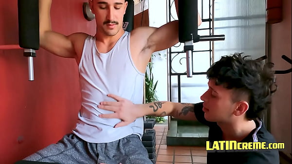 Stallion With A Moustache Nails A Smoking Twink In The Gym