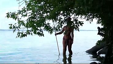Fishing With Harpoon In Topless
