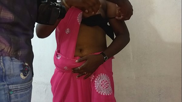 Desi Indian Tamil Telugu Kannada Malayalam Hindi Horny Tricking Wife Vanitha Wearing Blue Colour Saree Showing Huge Tits And Clean-shaven Cunt Press Relentless Titties Press Nip