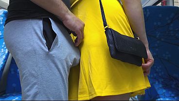 Pawed Inside Bus! Stranger ERUPTS Hard While She Jack His Long Cock