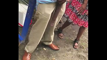 Huge! Large Black Member Display In Public Bus Stop