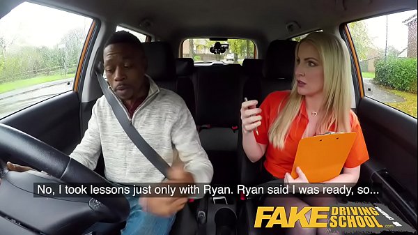 Fake Driving School Long Black Member Delights Busty Light-haired Examiner