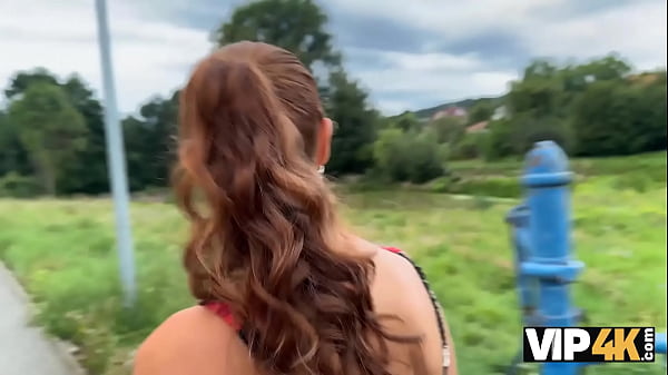 VIP4K. Beautiful Village Doll Was Carrying Some Plums To Her Grandma And Showed Snatch To A Newcomer
