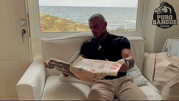 A Muscular Businessman Wanks Off In His Beachfront Villa