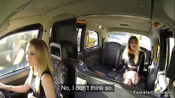 Lesbians In Fishnets Lapping In Fake Taxi
