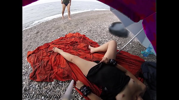 Flashing My Slit In Front Of A Youthful Fella In Public Beach And He Helps Me Cum - It's Very Risky - MissCreamy