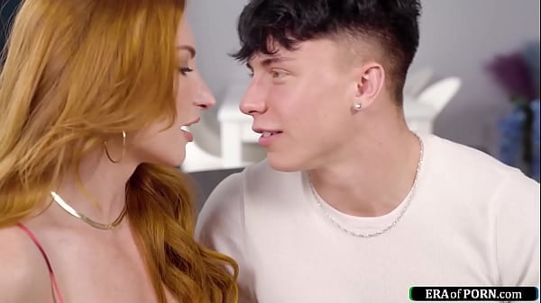 Stacked Red-haired Mature Stepmama Creams All Over Her Stepsons Dick