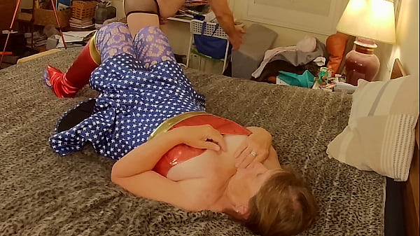 Granny America's Stick, Lick & Pole Patriotic Climaxes & Creampie