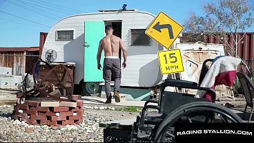 RAGING STALLION - Trailer Park Beefcake Gets Wrecked - Diego Vox Takes Colt Spence’s Colossal Bare Member