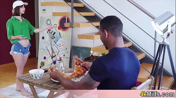 The Trick Grinds On The Pizza Delivery Chick So Its Time To Fill That White Twat