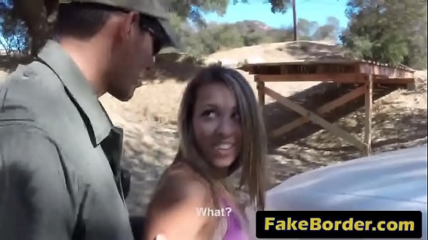 Fair-haired Chick Blows Border Guard Shaft And Pounds