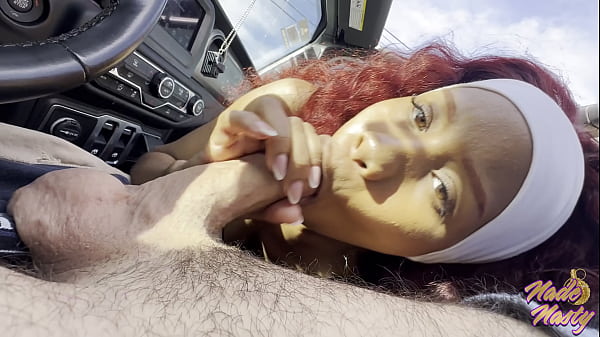 Sneaky Car Oral With Jenna Foxx