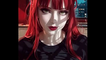 An Intense Auburn-haired Who Worships Midnight Seduction And Ends Up Getting Filmed While Having Sex (AI-GENERATED).