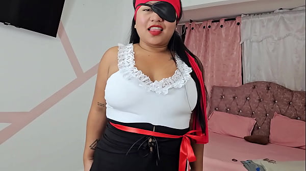 Alluring Pirate Chick Puking On Shaft