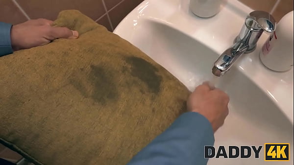 DADDY4K. Brunette Skank Cheats On Her BF In The Next Room With His Dad