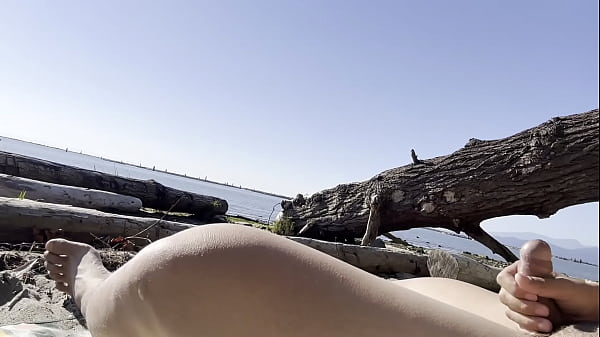 Asian Boy Stroking In Bare Beach For The Very First Time And Working In Public