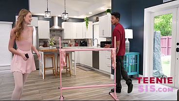 Lean Ballet Chick Desires To Dance On Her Stepbro's Pole