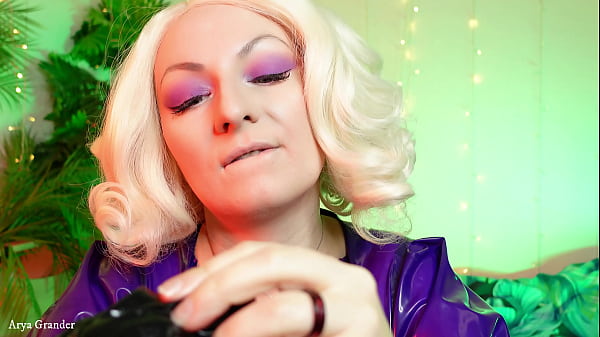 ASMR Wearing Latex Rubber Gloves - Ravishing Sizzling Golden-haired MILF Teasing Close Up