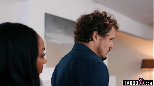 Ebony COUGAR Spouse Cali Caliente Stuffs Her Husbands Stepbrother In The Kitchen During The Game
