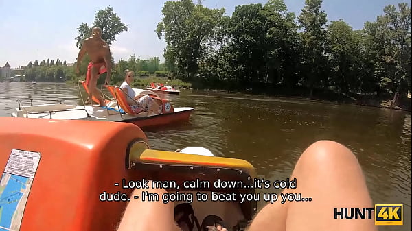 HUNT4K. Thick Chick With Juicy Boobs Has Sex With Stranger In Front Of BF