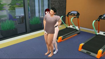 Sims 4 - Copper-haired Likes To Be Fucked At The Gym By Two Guys
