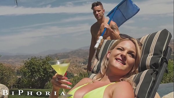 BiPhoria - Pool Boy's Needy BABE Initiates Menage With His Chief