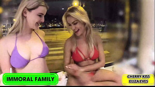 Eliza Eves & Cherry Kiss' Stepbrothers' Taboo Rump Rail Challenge!