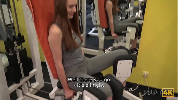 HUNT4K. Adorable Gal Instead Of Training Has Sex In Gym With Rich Hunter