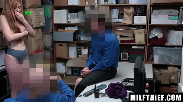Copper-haired Stepmama And Stepkid Shed Searched In Backroom To Recover Stolen Items