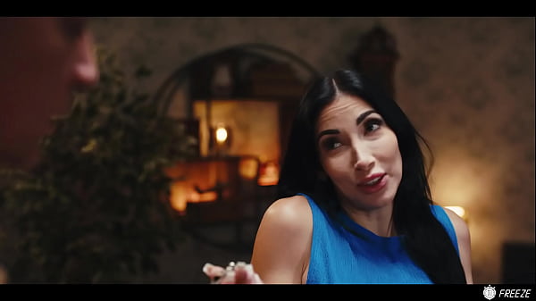 French Dark-haired With Fake Enhanced Gigantic Breasts Gets Her Buds Sucked While Frozen In Time
