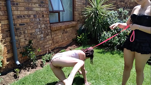 Gal Taking Her Bitch Out For A Pee Outside | Humiliations | Piss Sniffing