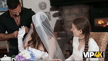 VIP4K. A Bride With Huge Boobs Humps A Stripper Right In Front Of Her Future Husband