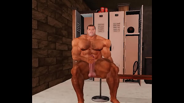 Muscle Bull Derek Poundstone Undressed In Locker Room