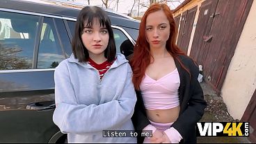 VIP4K. A Candid Lesbian Couple Tries A Stranger’s Boner Together For Money