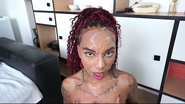 Lara Rouge, Brazilian Goth Ebony Bombshell, First Experience With 2 Blokes & First Double Ass Play (DAPBreakin, DAP, Butt Sex, 2on1, Black Woman) OB597