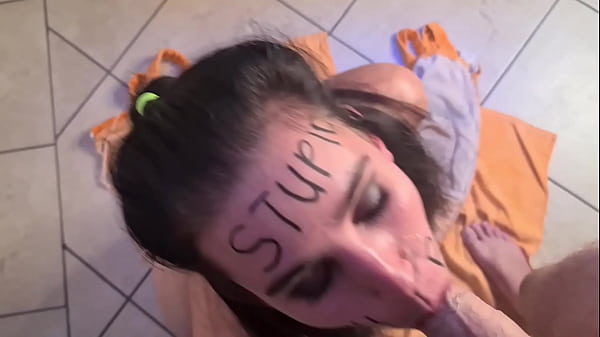 Watch How I THROAT POUNDING This Stupid Whore's Lips, SPIT In Her Face, PADDLE Her And Astonish Piss In Her Muzzle | Humiliation