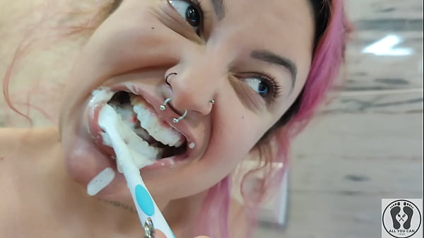 4K Dental Hygienist Routine Muzzle Fixation Closeups Naked Rebeca Addams