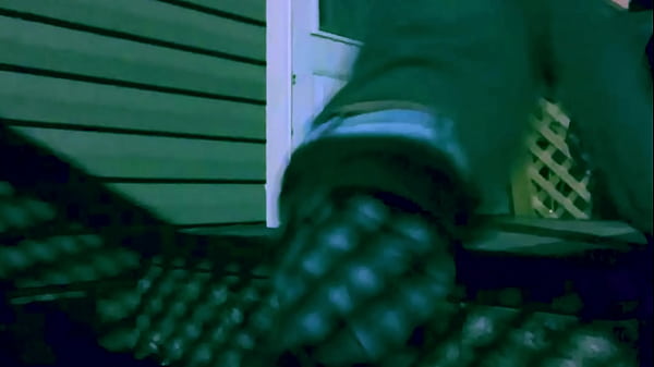 Time Lapse Stop Frame Stretch Against Steps At Night With Lattice Shadow Behind And Thighs Effect