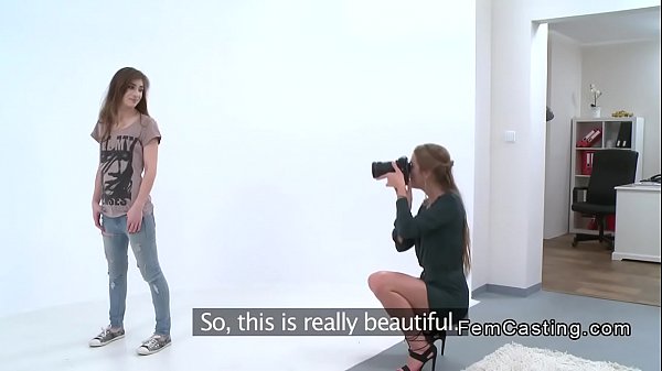 Ravishing Female Agent Shoots Slender Model