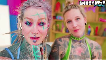 ALT Decorated Babes In LATEX Lesbian Plow With STRAP ON And German NASTY WHISPERS
