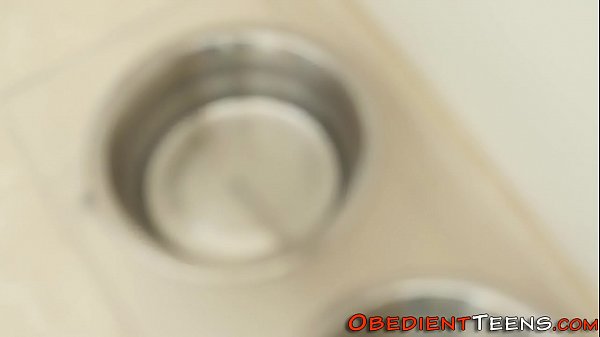 Compliant Teenager Licks Cum
