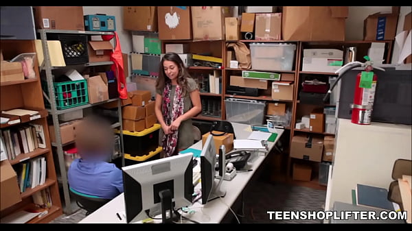 TeenShoplifter.com - Cute Teenager Shoplifter Brutal Drill From Angry Security Guard After Disrobe Search