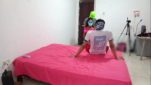 The Indian Woman Charms With Two Men While Filming Her Porn Scene And Rails With A Skin-colored Dildo.