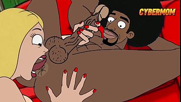 Black Plumber Slams Married Housewife While Cuckold Husband Cooks BBQ. Cartoon Rimming