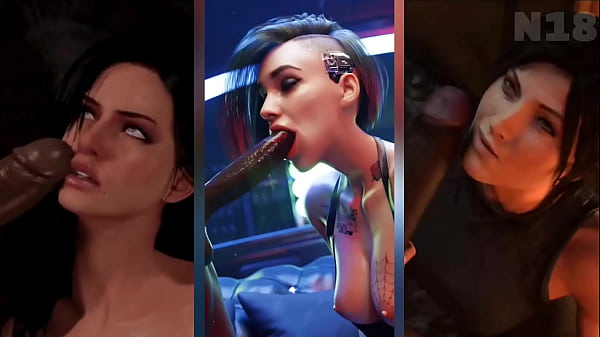 PMV - Judy, Yennefer And Lara Croft Go Black