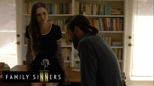 FAMILY SINNERS - Inked Brown-haired Gets Wicked And Rails Her Boyfriend’s Father While He’s Away