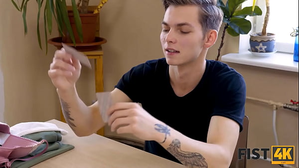 FIST4K. Hunk Stretches GFs Cooch After They Play Peel Poker In Kitchen